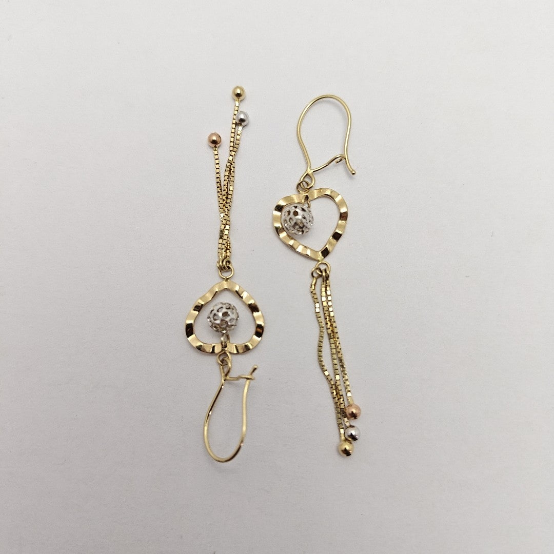 ARETES PAR ORO COMBINADO 14 K 2,50 GRMS (SEMINUEVO)