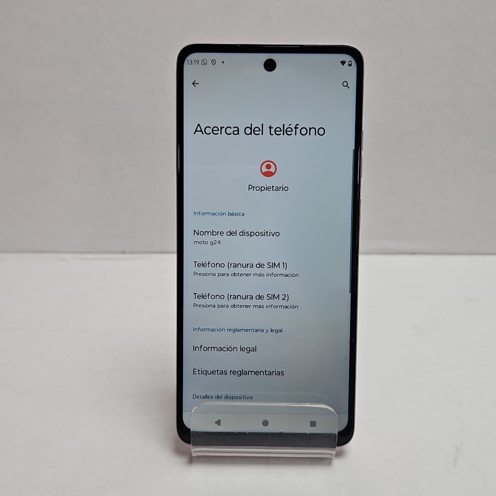 CELULAR MOTOROLA MOTO G24 XT2423-1 (2024) 256 GB 4 GB RAM (SEMINUEVO)