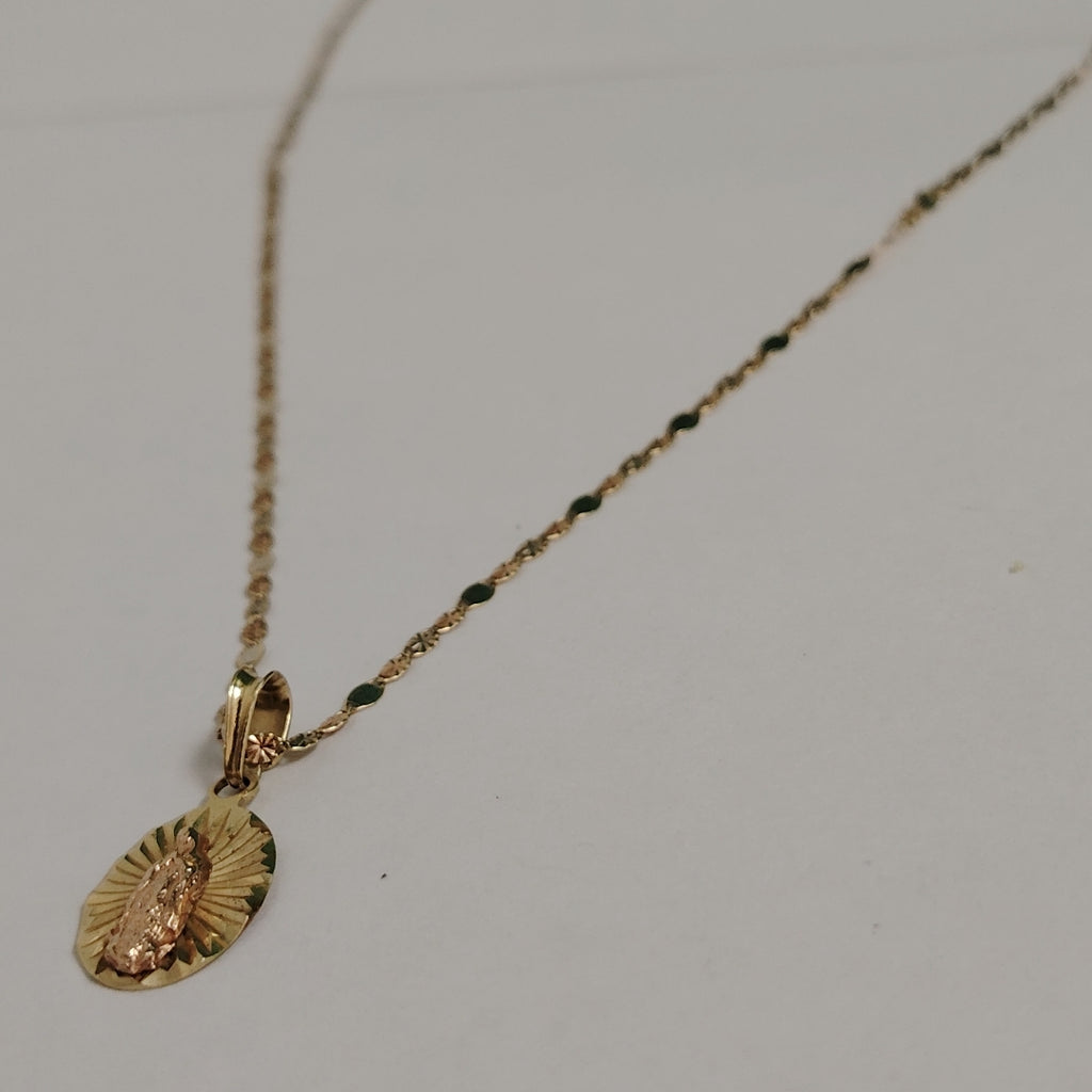 CADENA,MEDALLA RELIGIOSA ORO 10 K 2,70 GRMS (SEMINUEVO)