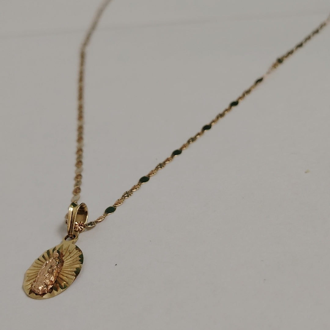 CADENA,MEDALLA RELIGIOSA ORO 10 K 2,70 GRMS (SEMINUEVO)