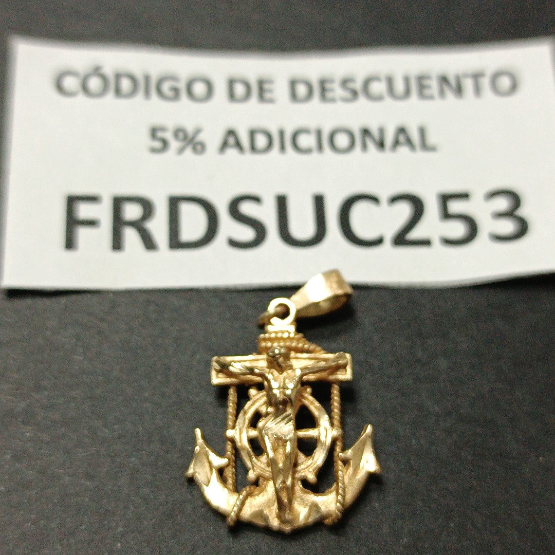 CRISTO EN ANCLA ORO 14 K 2,60 GRMS (SEMINUEVO)