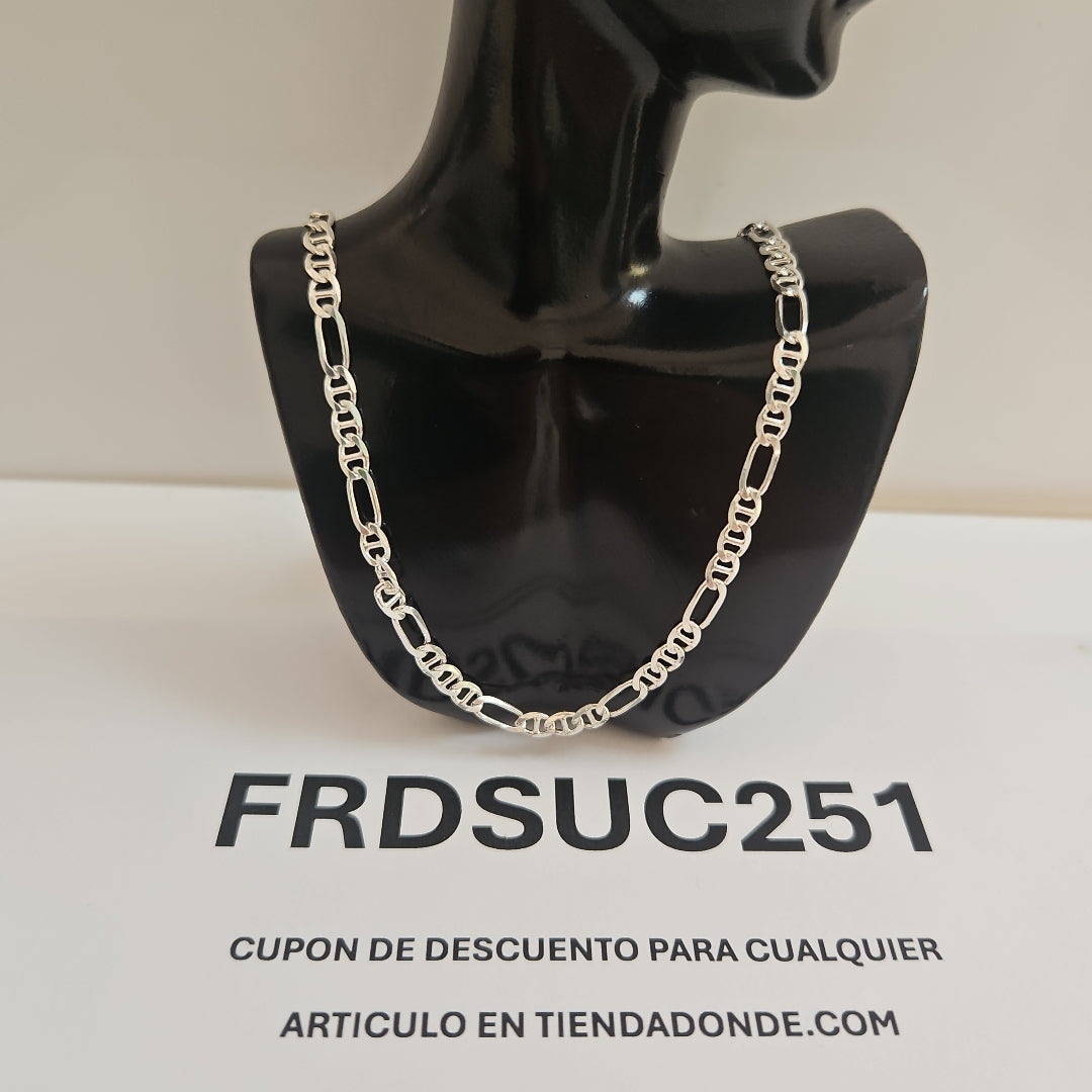 CADENA TEJIDO MARINERO PLATA .925 55 CM 8 GR (NUEVO)