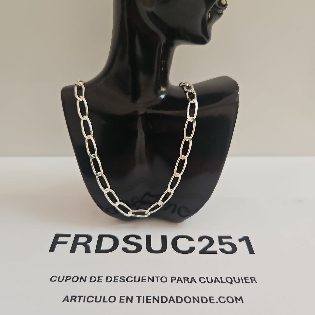 CADENA TEJIDO ESLABONES PLATA .925 60 CM 10.8 GR (NUEVO)