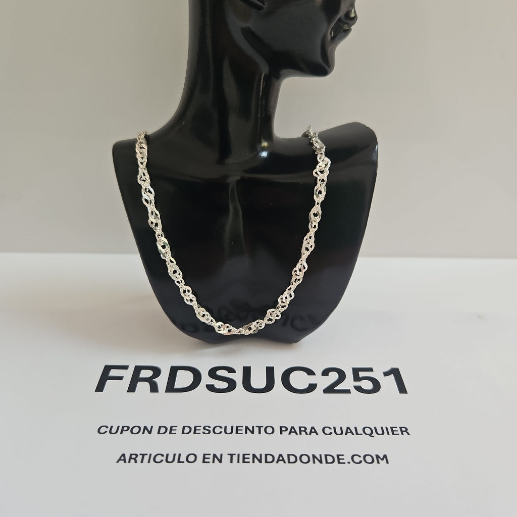 CADENA TEJIDO MEDIO TORZAL PLATA .925 55 CM 6.1 GR (NUEVO)