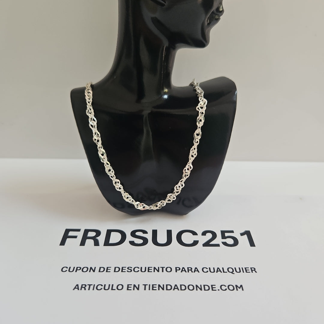 CADENA TEJIDO MEDIO TORZAL PLATA .925 55 CM 6.1 GR (NUEVO)