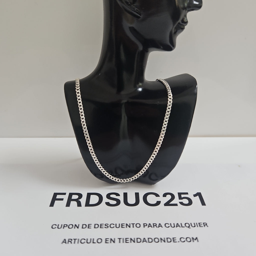 CADENA TEJIDO BARBADO PLATA .925 55 CM 5.5 GR (NUEVO)