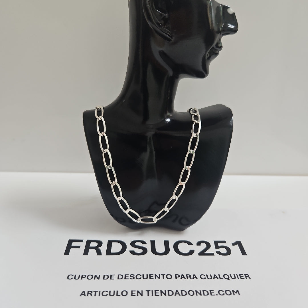CADENA TEJIDO ESLABONES PLATA .925 60 CM 10.6 GR (NUEVO)