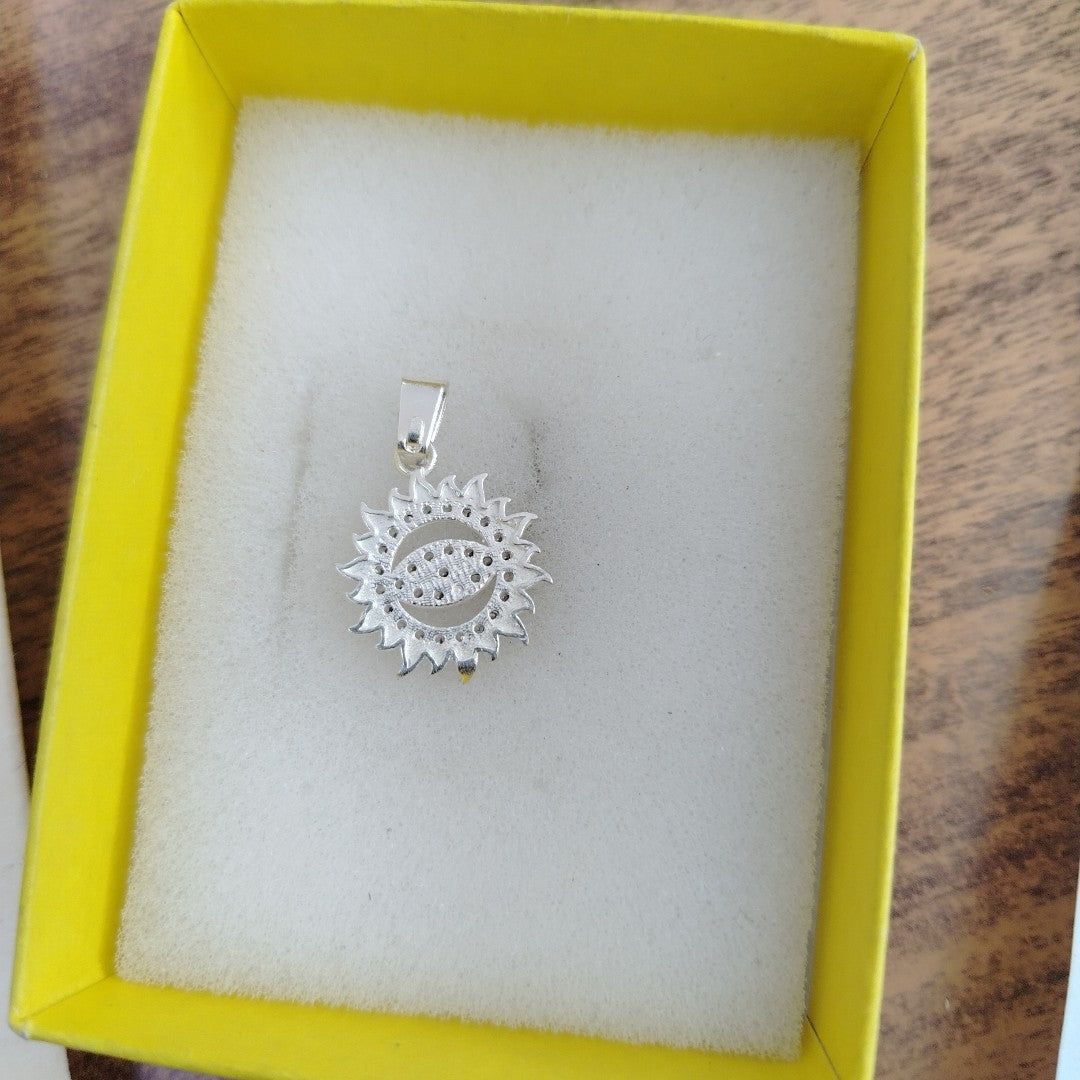 DIJE OJO MAGICO CON CIRCONIAS PLATA .925 2.1 GR (NUEVO)