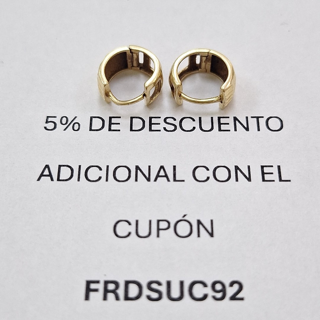 ARETES PAR ORO 14 K 1.3 GRMS (SEMINUEVO)