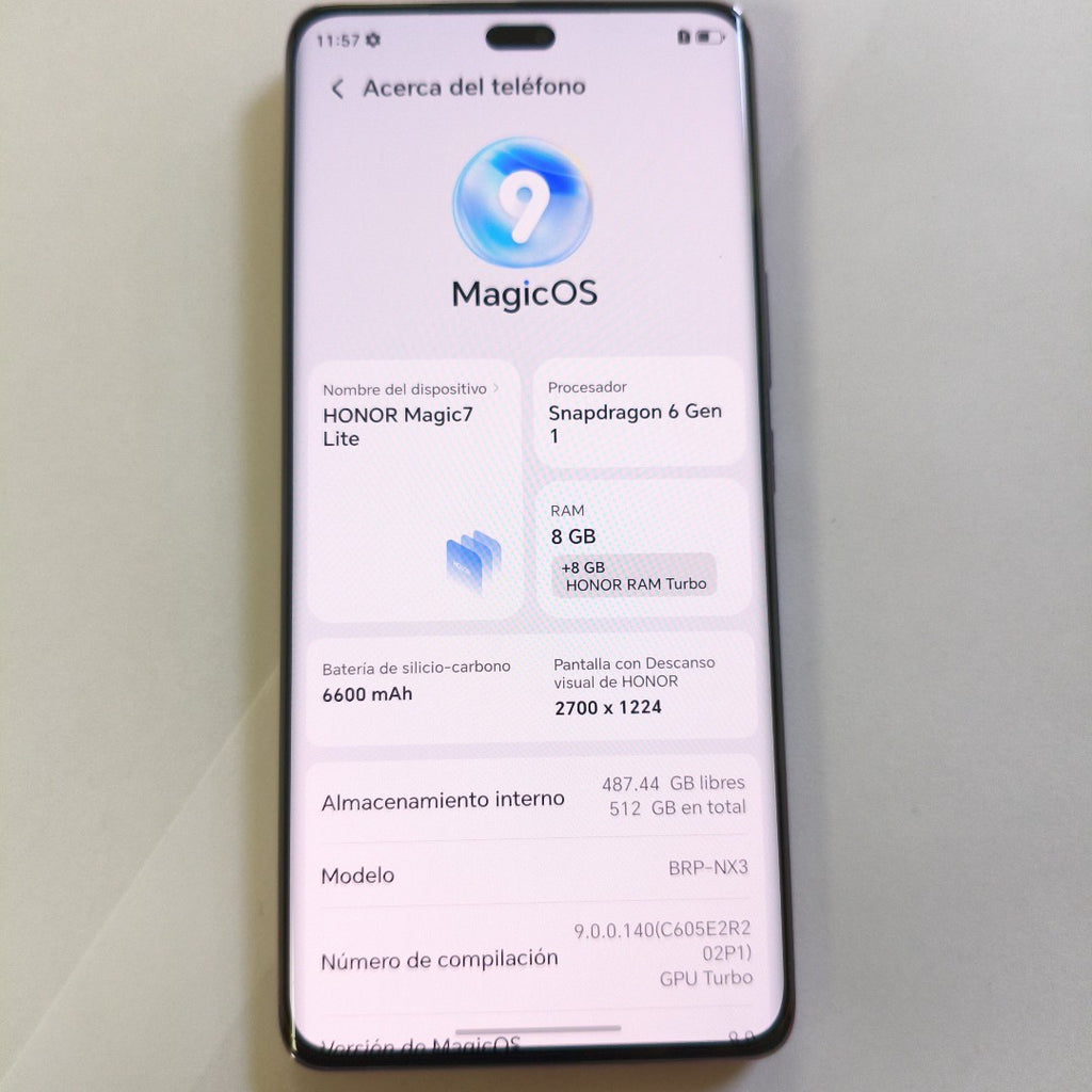 CELULAR HONOR MAGIC 7 LITE BRP-NX3 (2025) 512 GB 8 GB RAM (SEMINUEVO)