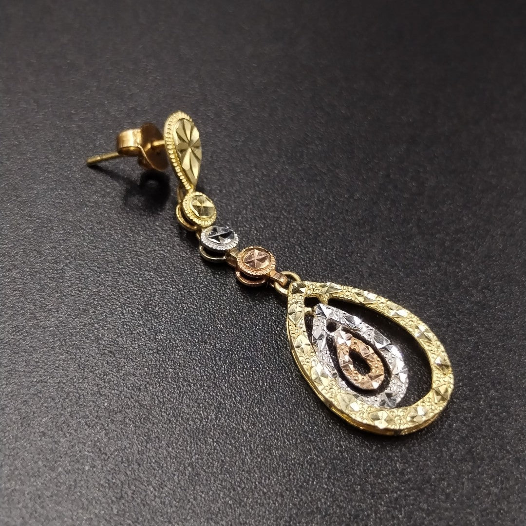 ARETES PAR ORO,ORO COMBINADO 14 K 2,70 GRMS (SEMINUEVO)