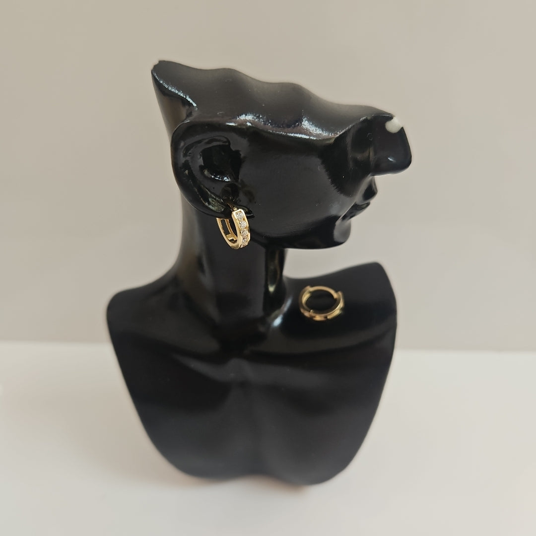 ARETES ARRACADAS C/CIRCONIAS ORO 10K 0.9 GR (NUEVO)
