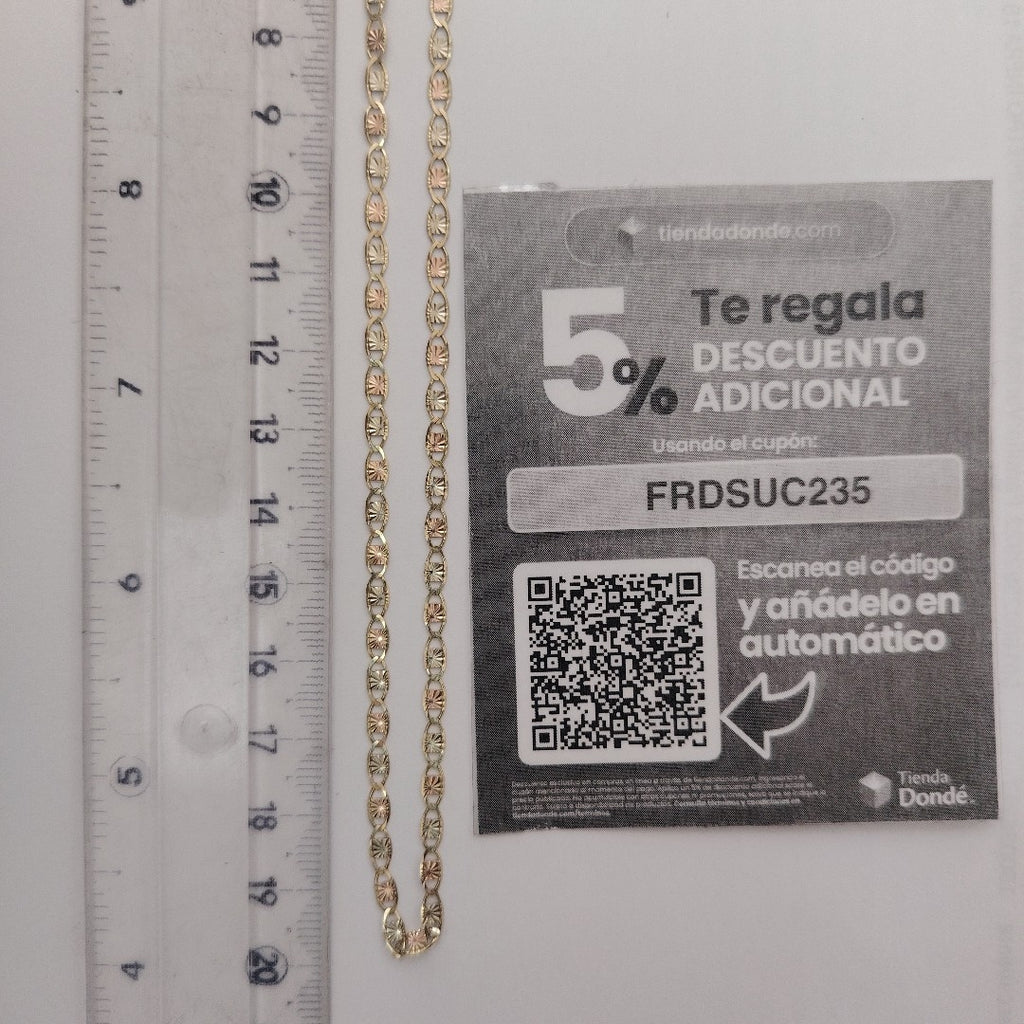 CADENA ORO, ORO COMBINADO 10 K 3.2 GRMS (SEMINUEVO)