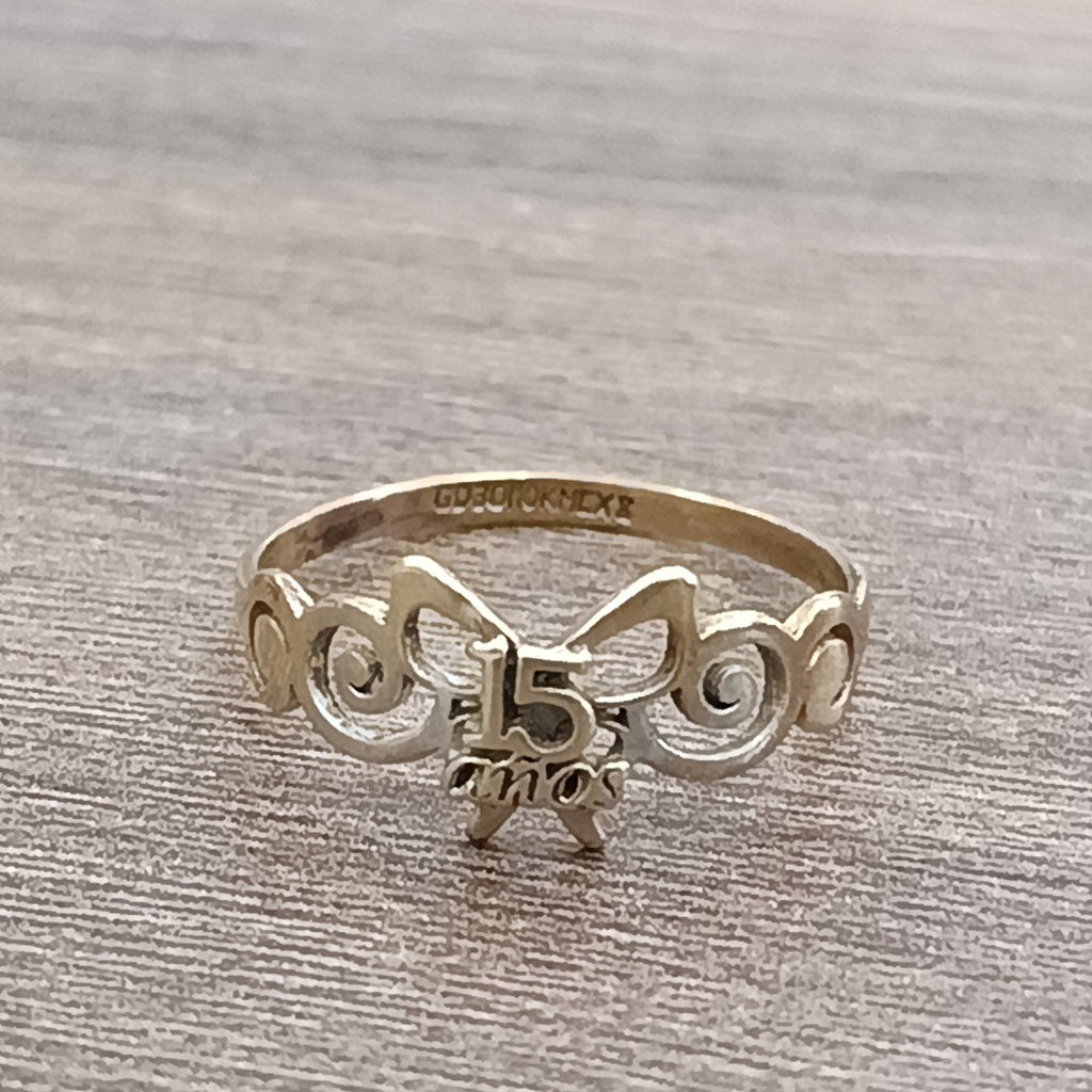 ANILLO CONMEMORATIVO ORO 10 K 1,10 GRMS (SEMINUEVO)