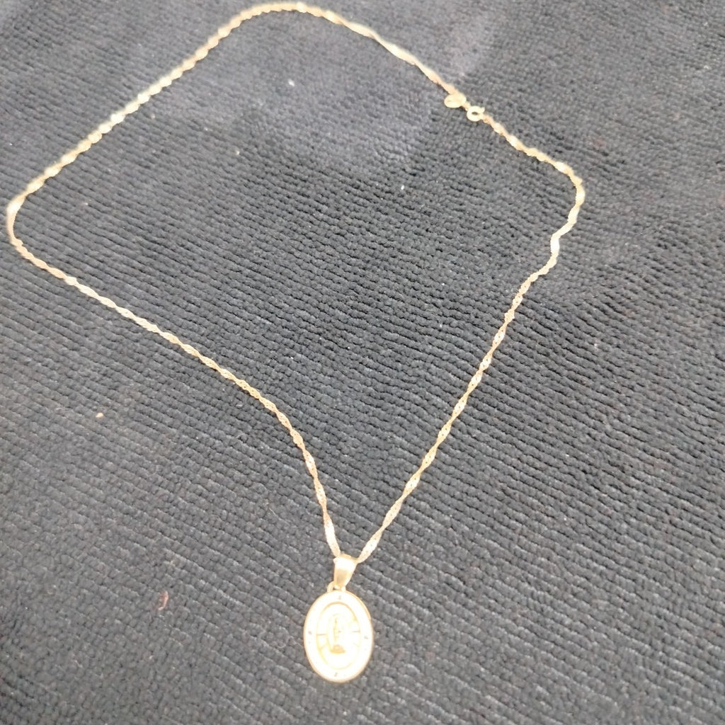 CADENA, MEDALLA RELIGIOSA ORO COMBINADO 10 K 2.5 GRMS (SEMINUEVO)