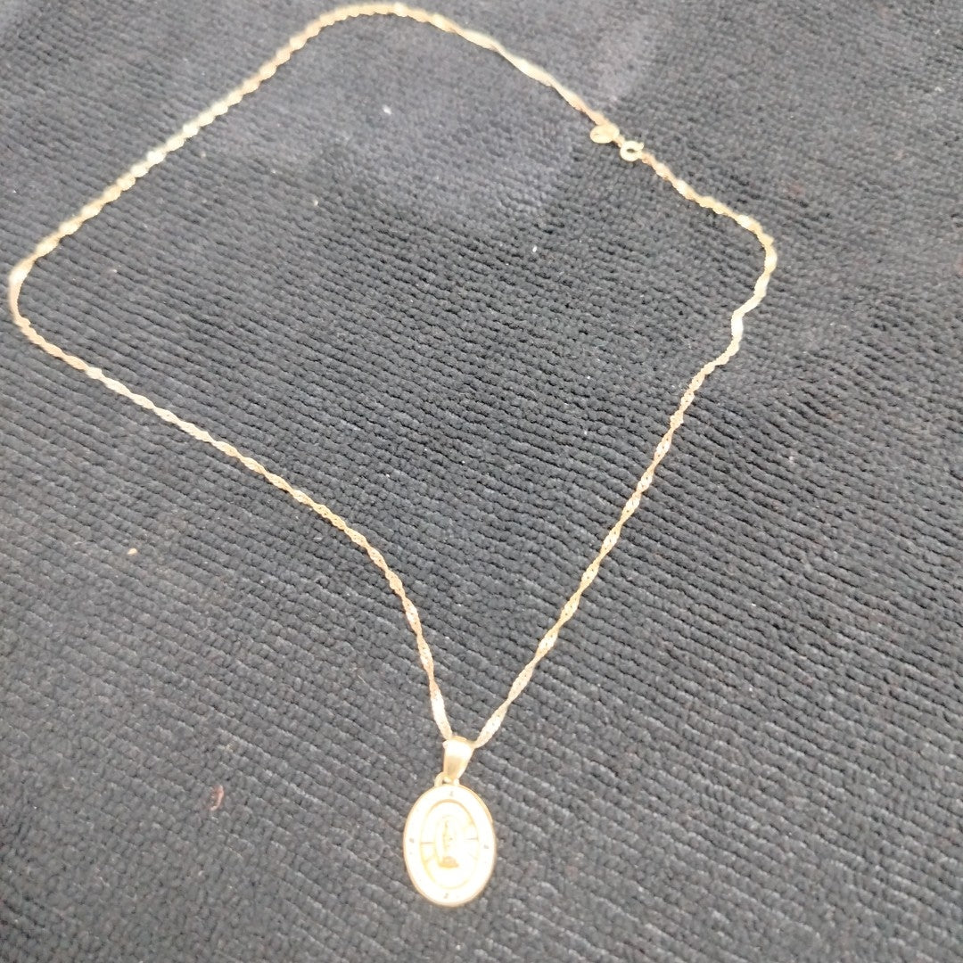 CADENA, MEDALLA RELIGIOSA ORO COMBINADO 10 K 2.5 GRMS (SEMINUEVO)
