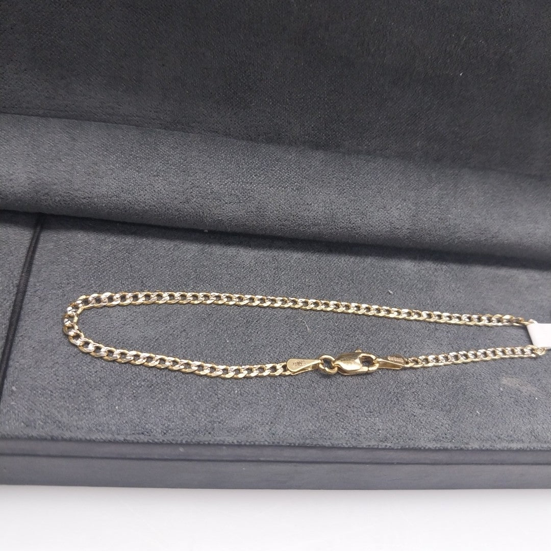 PULSERAS BARBADA DIAMANTADA ORO 14K 18 CM 2.1 GR (NUEVO)