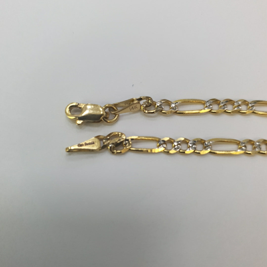 PULSERAS 3X1 DIAMANTADA ORO 14K 18 CM 3 GR (NUEVO)