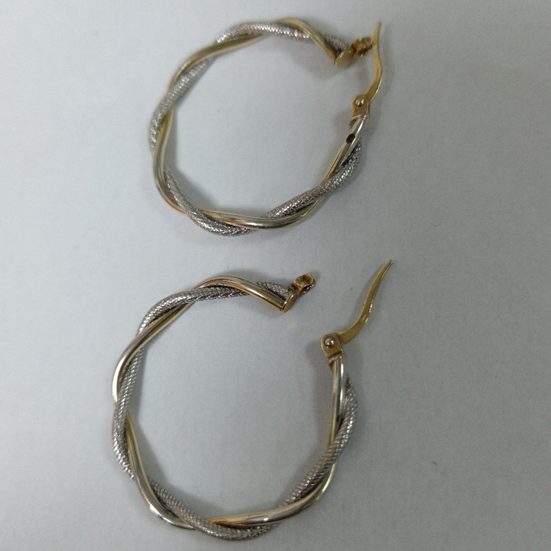 ARRACADAS PAR ORO COMBINADO 14 K 2.8 GRMS (SEMINUEVO)