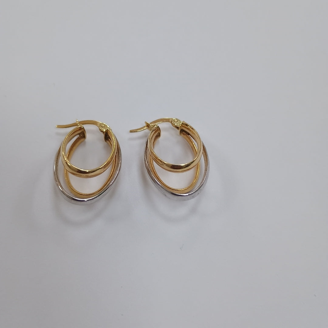 ARETES PAR ORO,RODIADO 14 K 2,60 GRMS (SEMINUEVO)