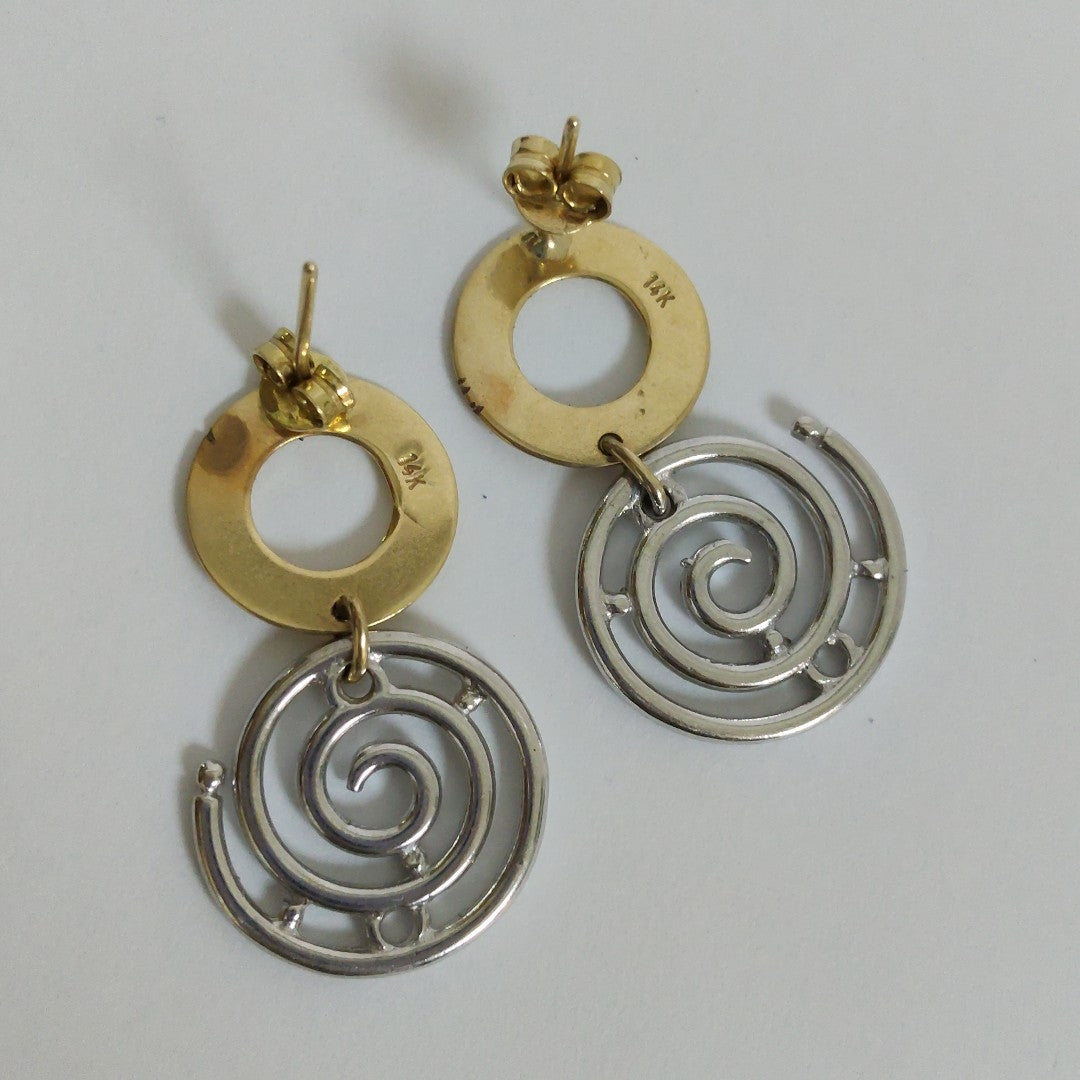 BROQUELES PAR ORO, ORO COMBINADO 14 K 6 GRMS (SEMINUEVO)