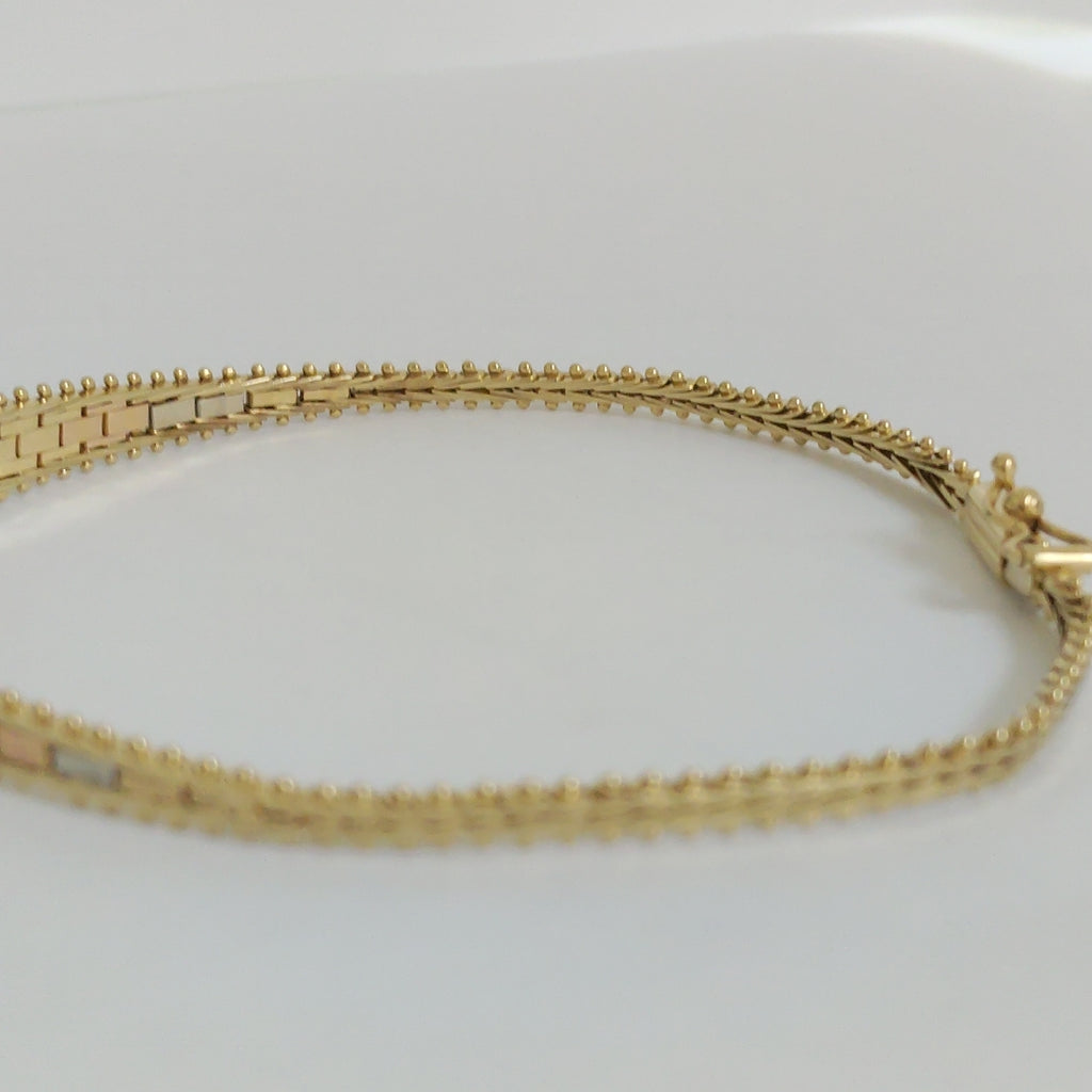 PULSERA ORO COMBINADO 14 K 6.6 GRMS (SEMINUEVO)