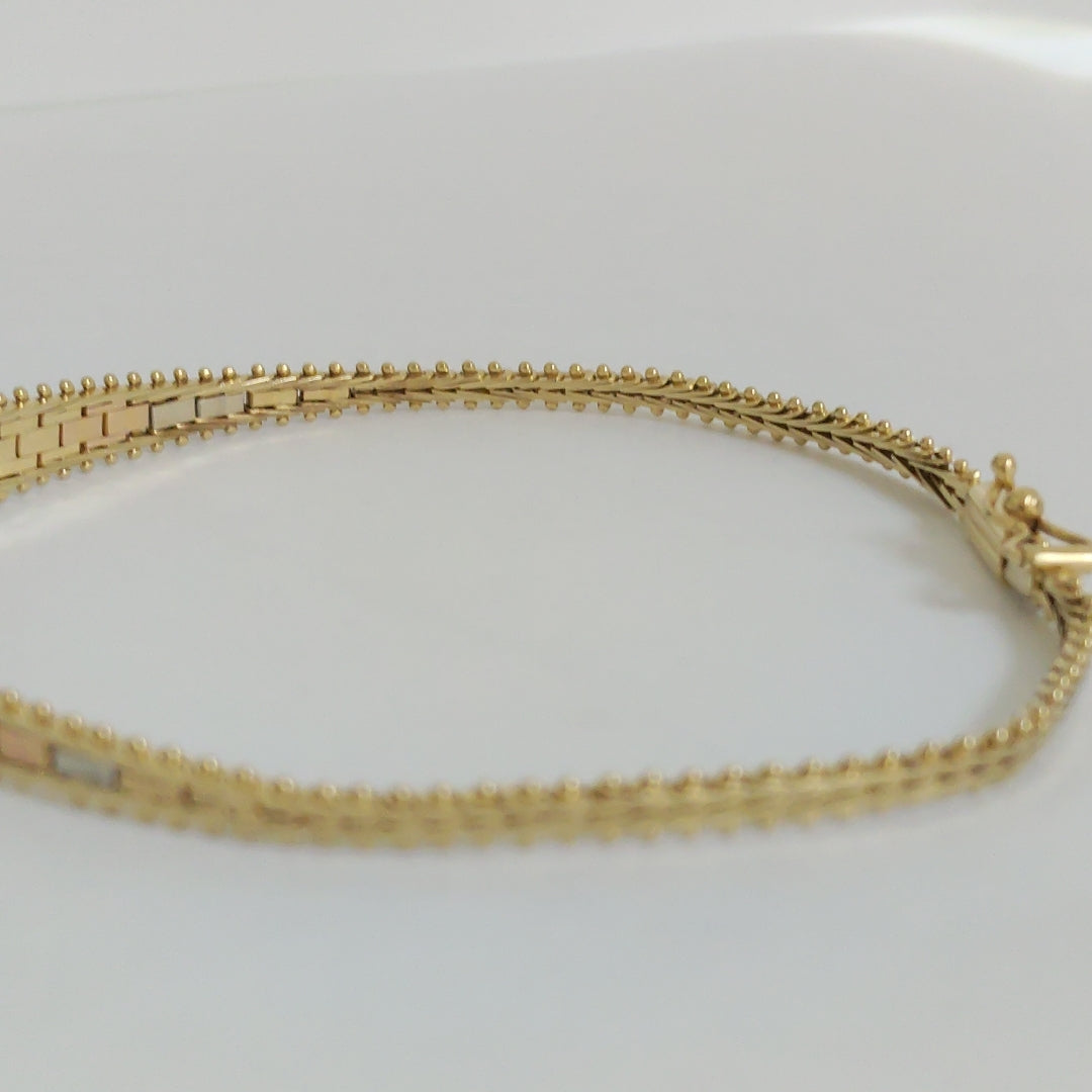 PULSERA ORO COMBINADO 14 K 6.6 GRMS (SEMINUEVO)