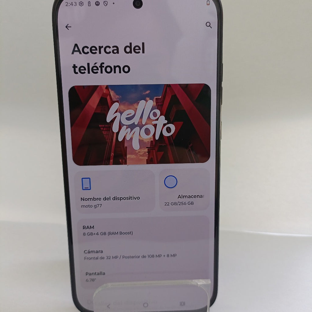 CELULAR MOTOROLA MOTO G77 XT2621-3 (2026) 256 GB 8 GB RAM (SEMINUEVO)