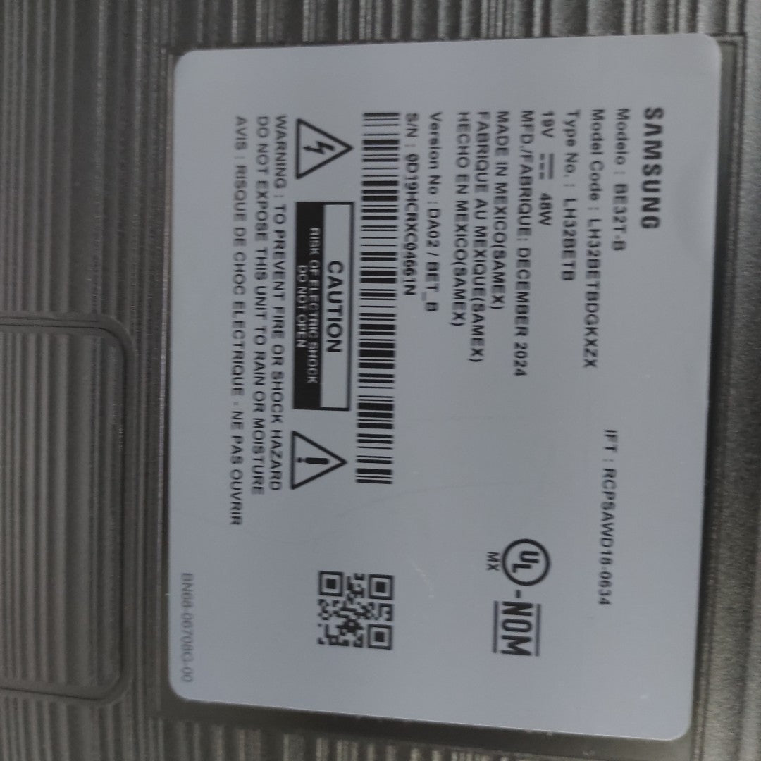 PANTALLA SAMSUNG BE32T-B (2024) 32" LED HD (SEMINUEVO)