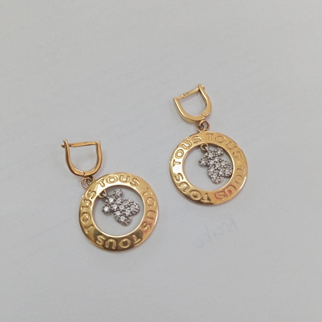 ARETES PAR ORO 14 K 10.2 GRMS (SEMINUEVO)