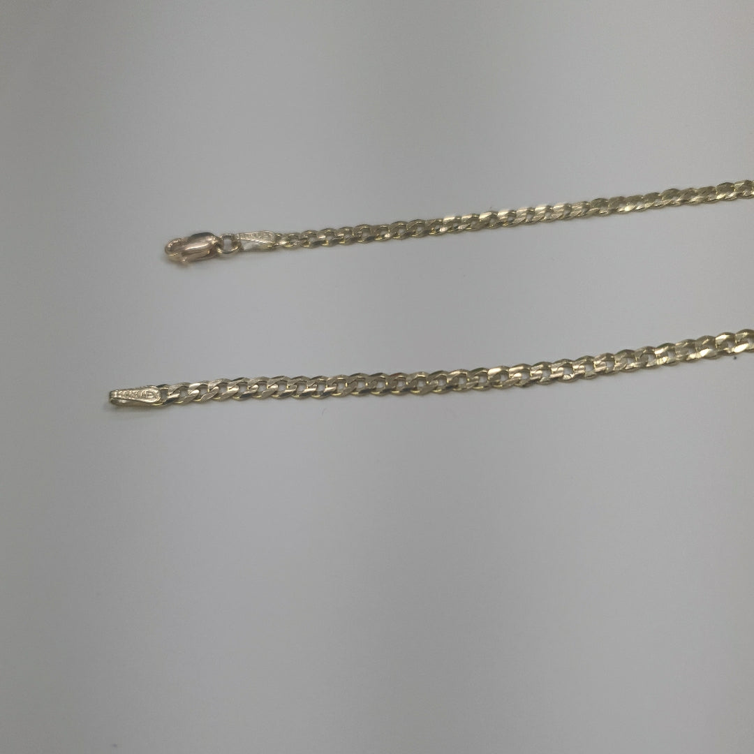 CADENAS TEJIDO BARBADA ORO 10K 60 CM 8.9 GR (NUEVO)