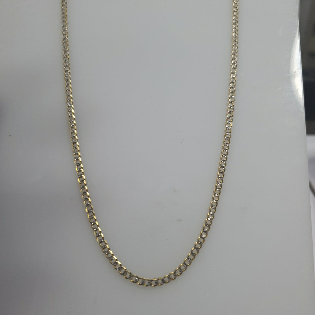 CADENAS BARBADA DIAMANTADA ORO 14K 60 CM 6.2 GR (NUEVO)