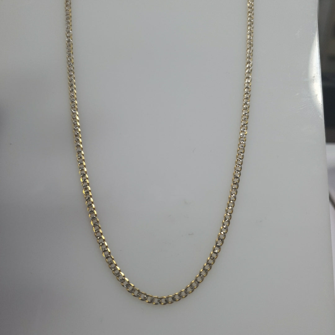 CADENAS BARBADA DIAMANTADA ORO 14K 60 CM 6.2 GR (NUEVO)
