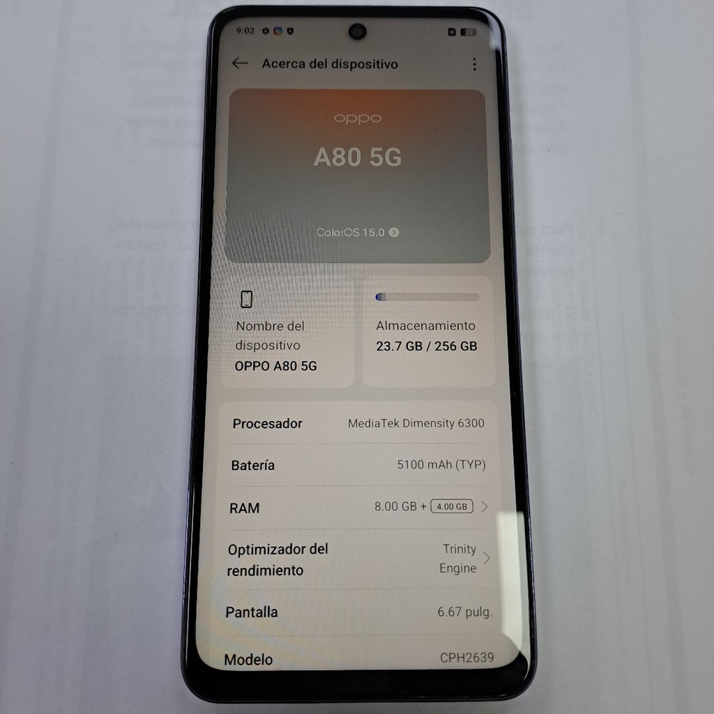 CELULAR OPPO A80 5G CPH2639 (2024) 256 GB 8 GB RAM (SEMINUEVO)