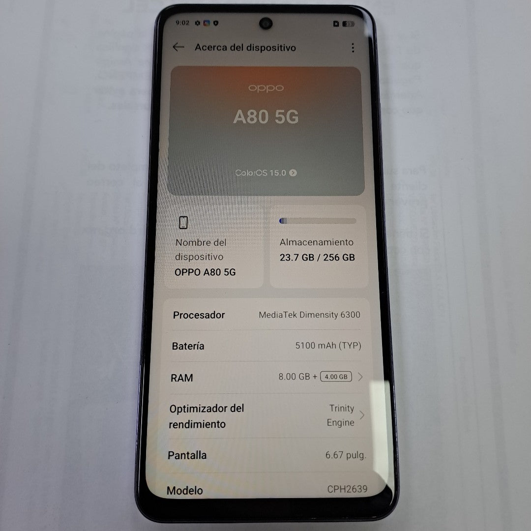 CELULAR OPPO A80 5G CPH2639 (2024) 256 GB 8 GB RAM (SEMINUEVO)