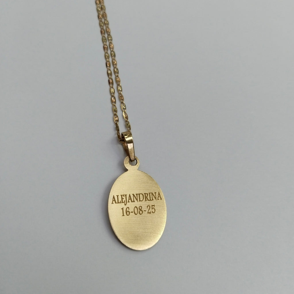CADENA, MEDALLA RELIGIOSA ORO 10 K 3.1 GRMS (SEMINUEVO)