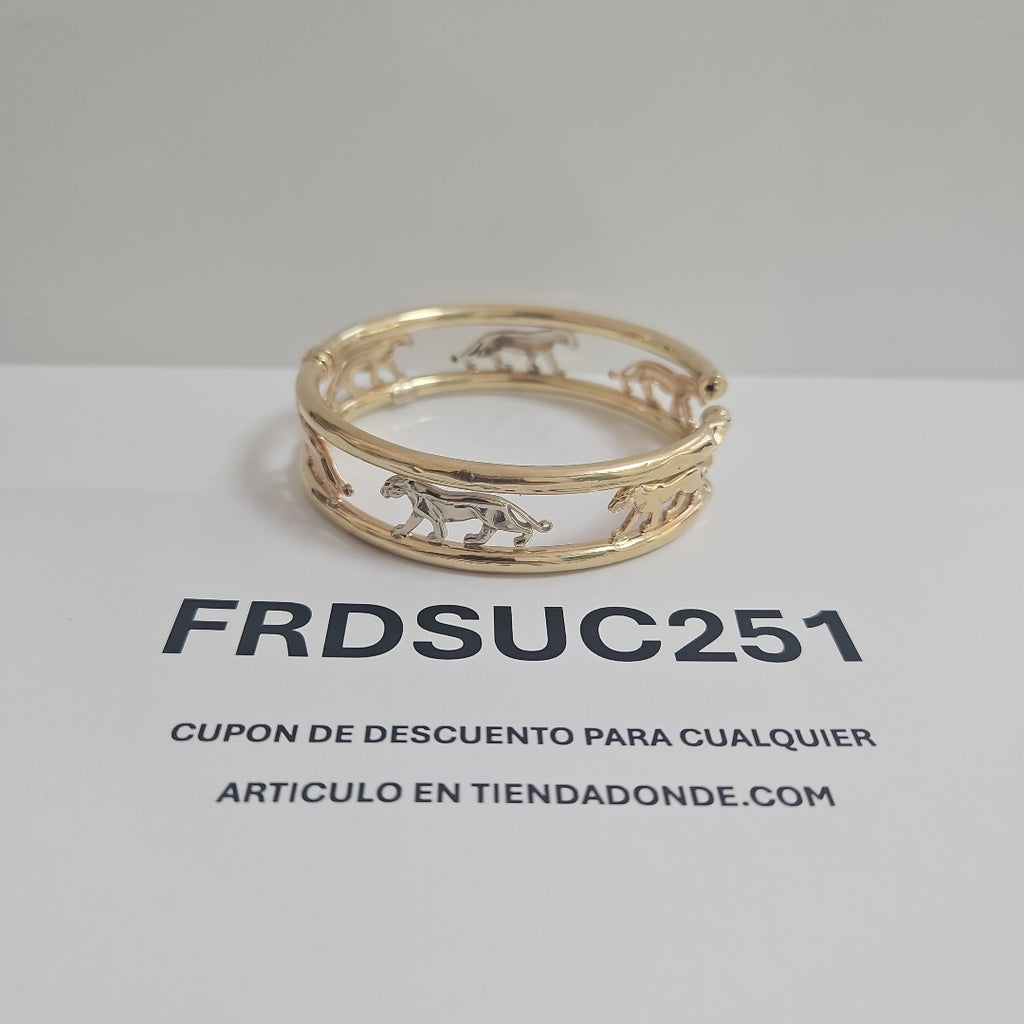 PULSERA RIGIDA ORO, ORO COMBINADO 14 K 22 GRMS (SEMINUEVO)
