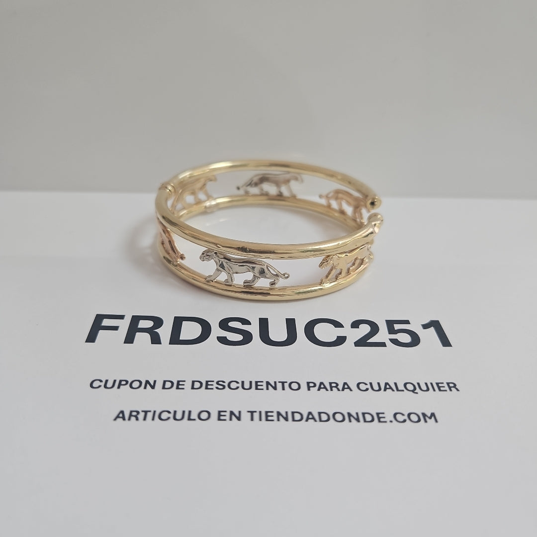 PULSERA RIGIDA ORO, ORO COMBINADO 14 K 22 GRMS (SEMINUEVO)