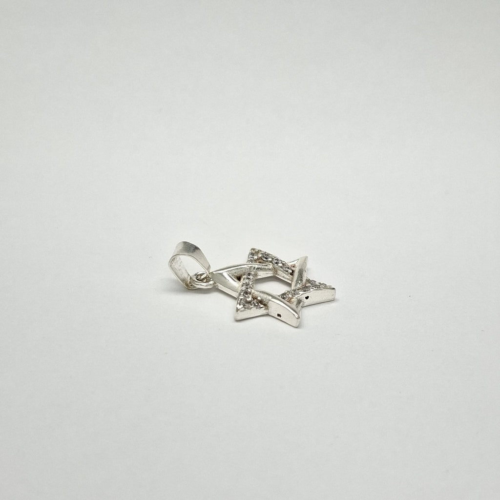 DIJE ESTRELLA DE DAVID C/CIRCONIAS PLATA .925 2.6 GR (NUEVO)