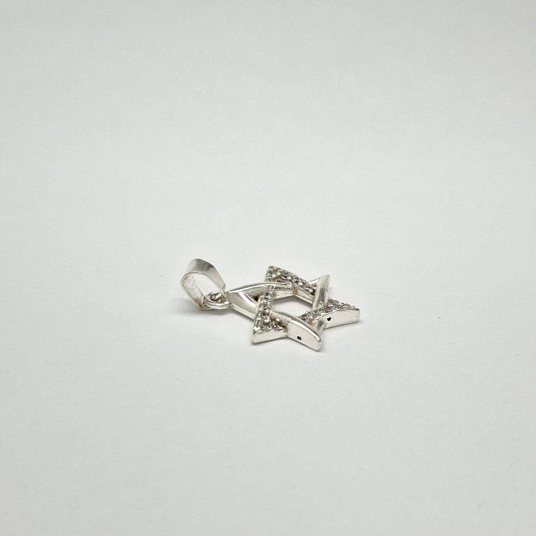DIJE ESTRELLA DE DAVID C/CIRCONIAS PLATA .925 2.6 GR (NUEVO)