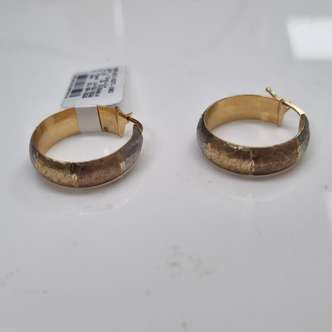 ARRACADAS PAR ORO, ORO COMBINADO 14 K 3 GRMS (SEMINUEVO)