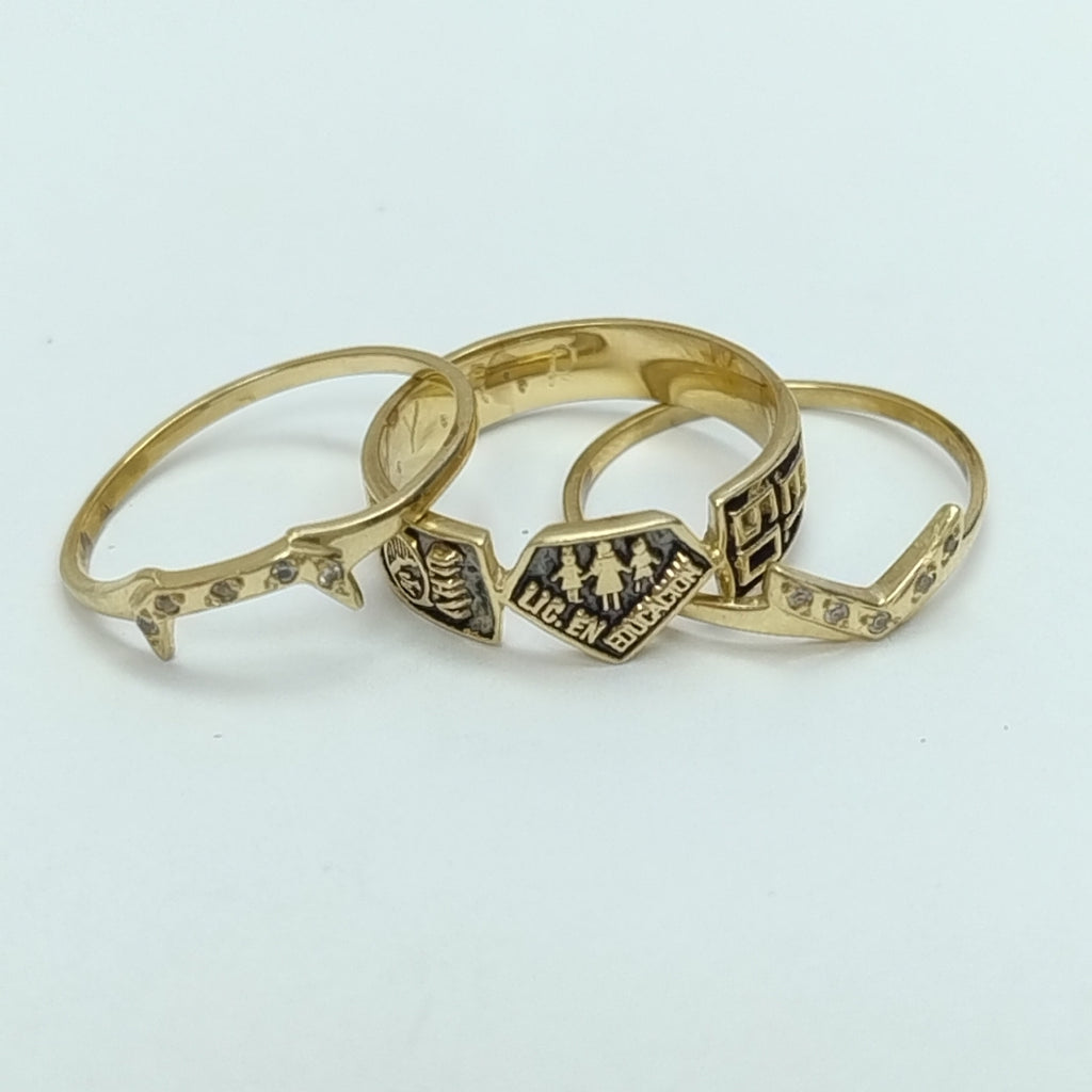 ANILLO DE GRADUACIÓN ORO 14 K 4.4 GRMS (SEMINUEVO)