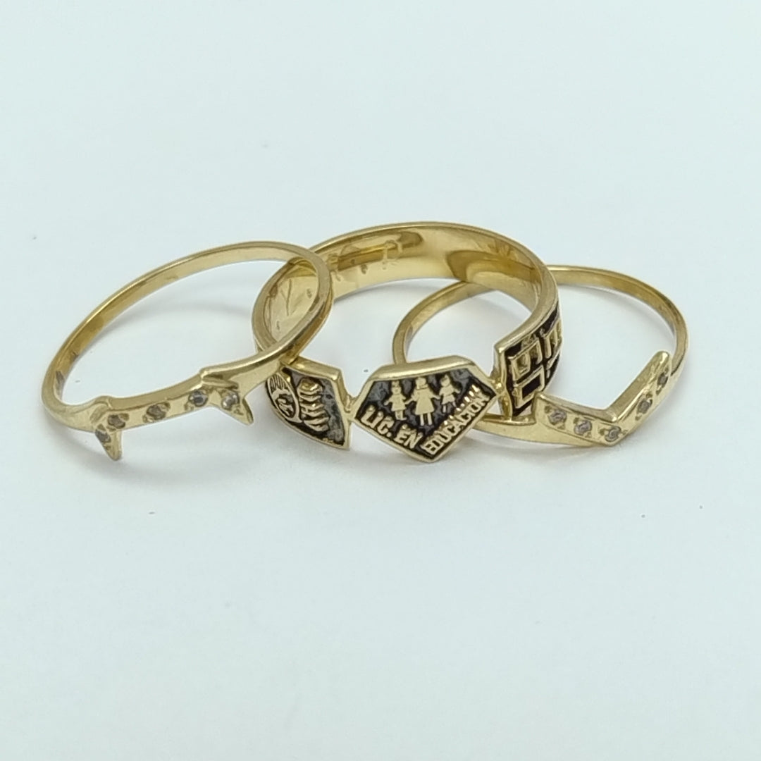 ANILLO DE GRADUACIÓN ORO 14 K 4.4 GRMS (SEMINUEVO)