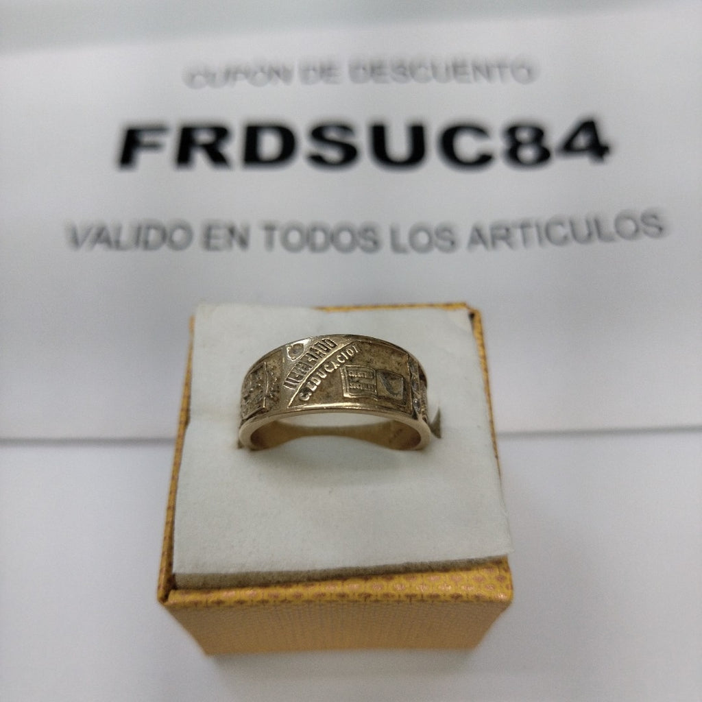 ANILLO DE GRADUACIÓN ORO 10 K 5.8 GRMS (SEMINUEVO)