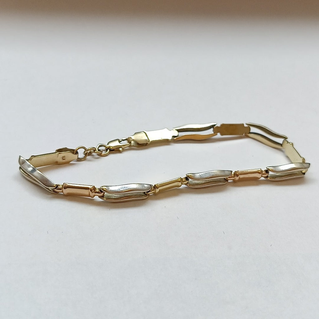 PULSERA ORO COMBINADO 14 K 4.7 GRMS (SEMINUEVO)