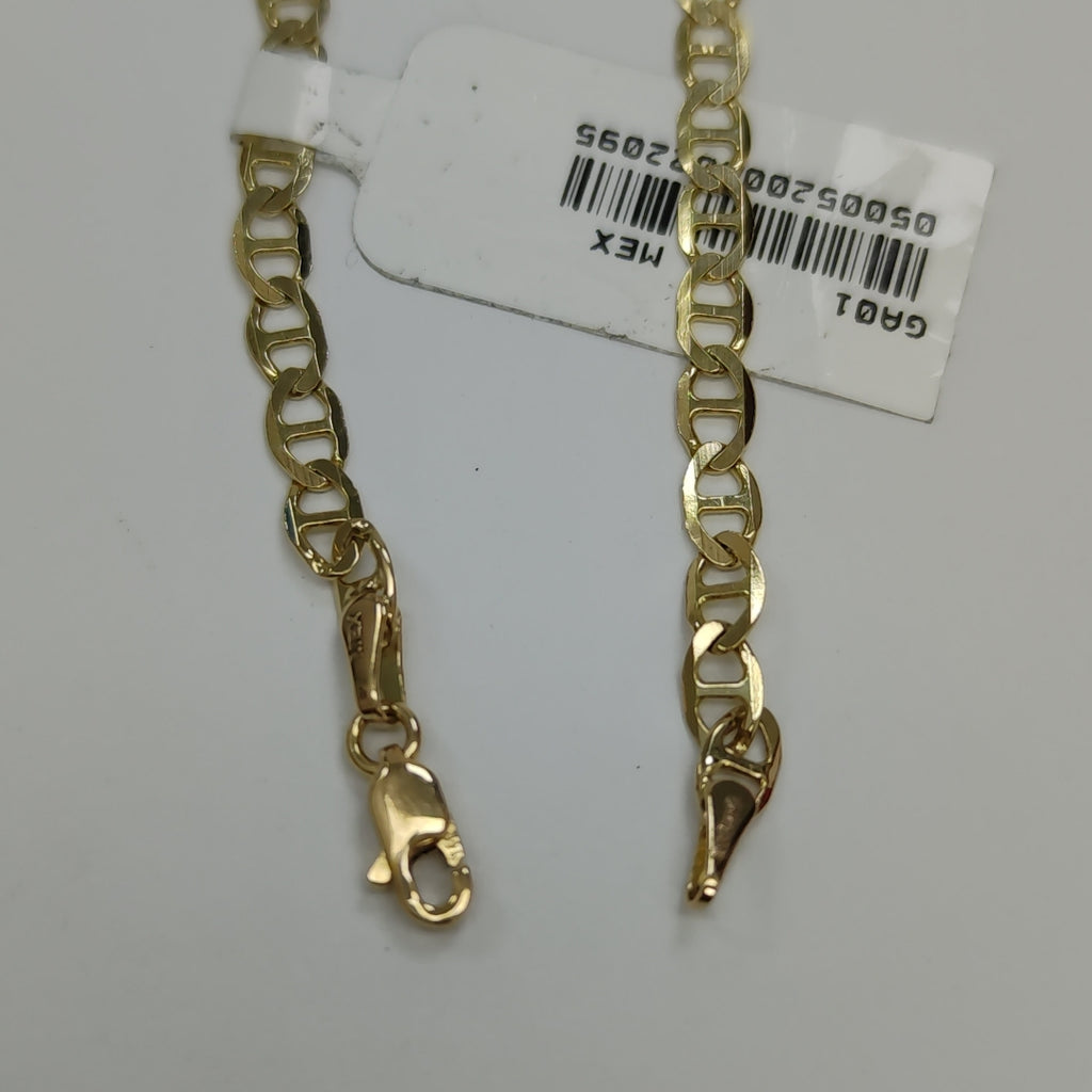 PULSERAS TEJIDO MARINERA ORO 14K 21 CM 3.4 GR (NUEVO)