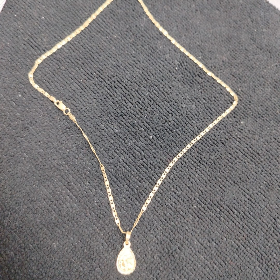CADENA, MEDALLA RELIGIOSA ORO, ORO COMBINADO 10 K 3 GRMS (SEMINUEVO)