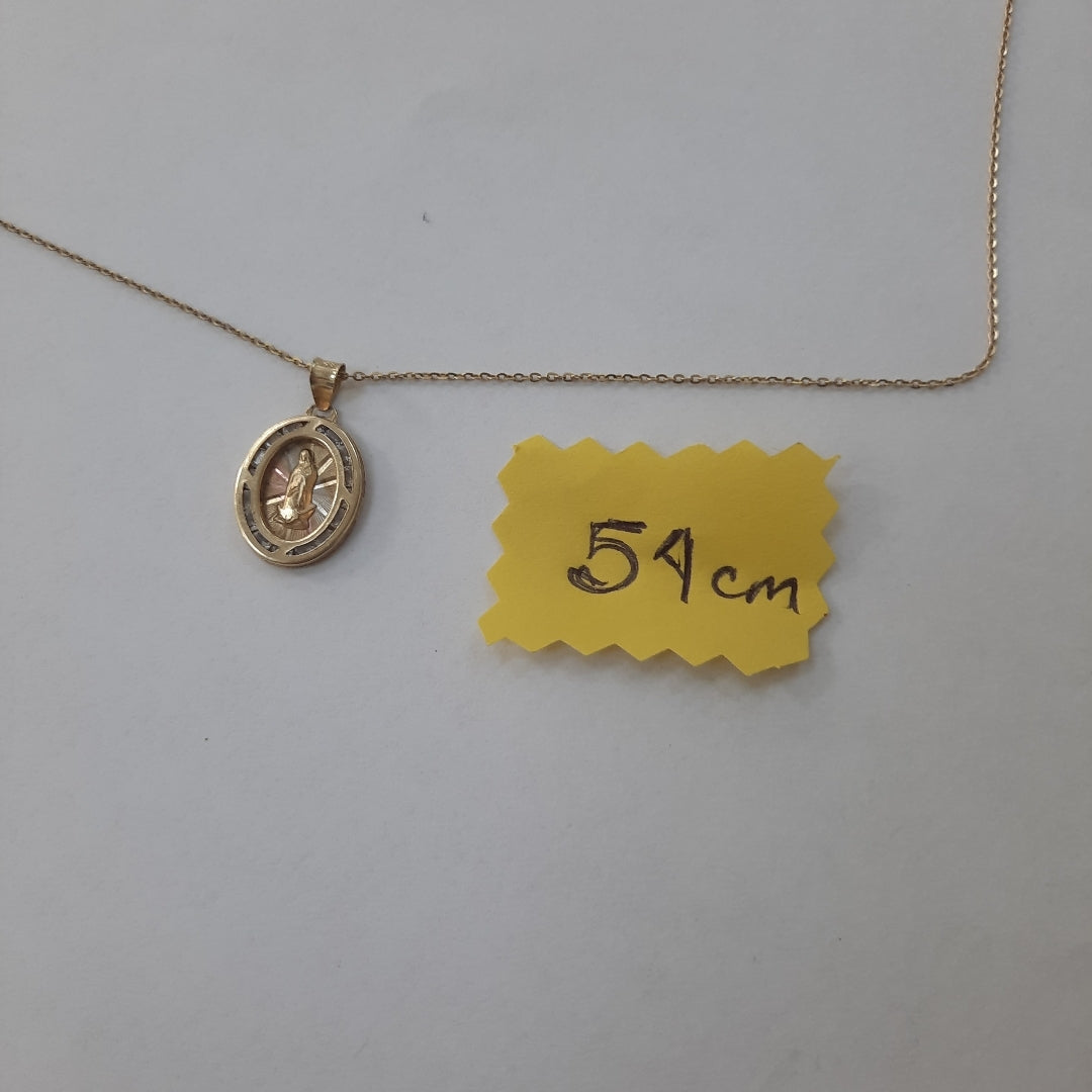 CADENA, MEDALLA RELIGIOSA ORO 10 K 1.8 GRMS (SEMINUEVO)