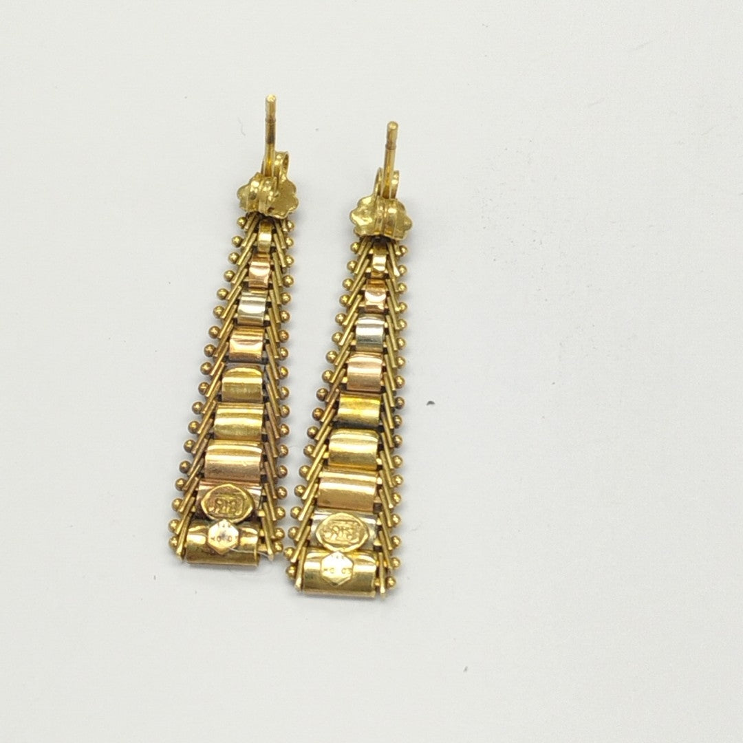 BROQUELES PAR ORO, ORO COMBINADO 14 K 3.9 GRMS (SEMINUEVO)