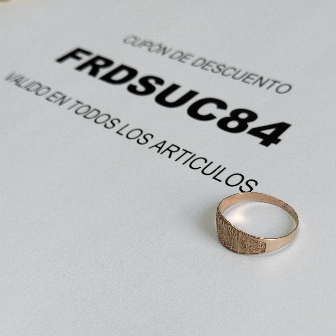 ANILLO DE GRADUACIÓN ORO 8 K 1.3 GRMS (SEMINUEVO)